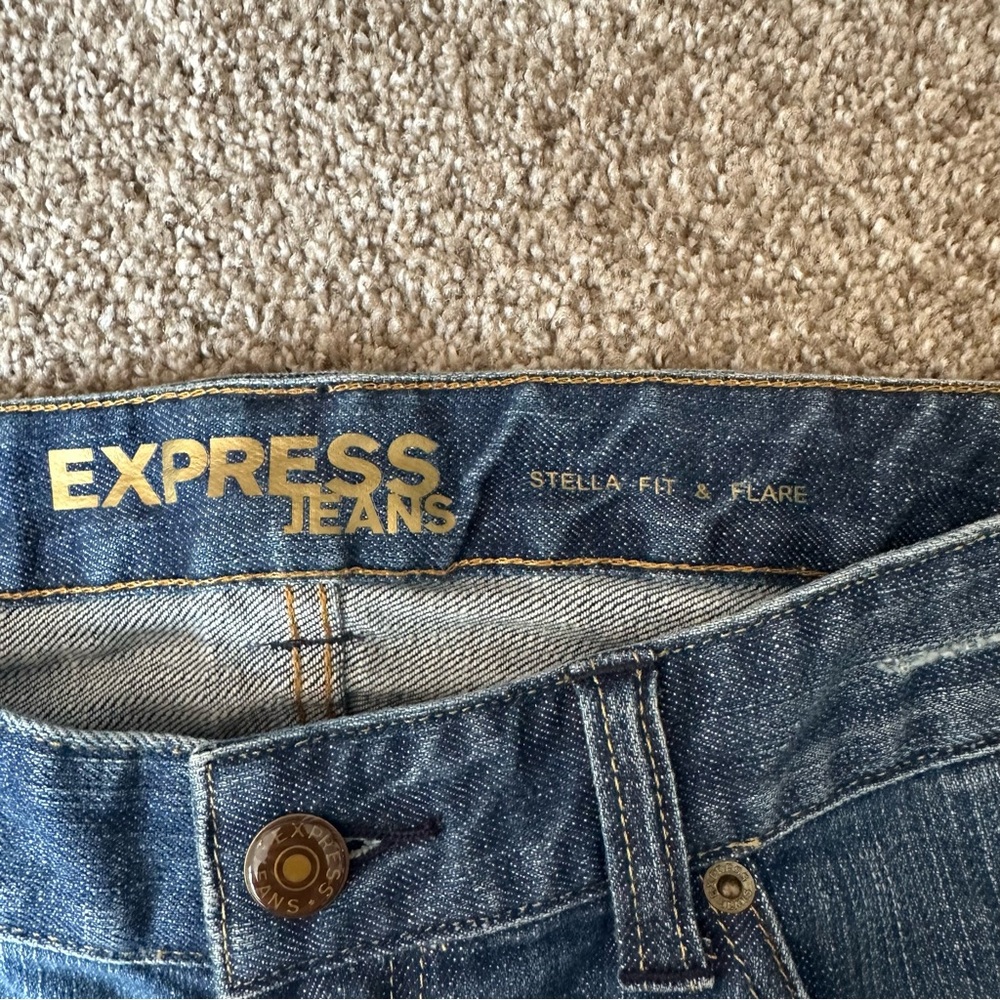 Express Blue Flare & Wide Leg Jeans - Picture 5 of 9